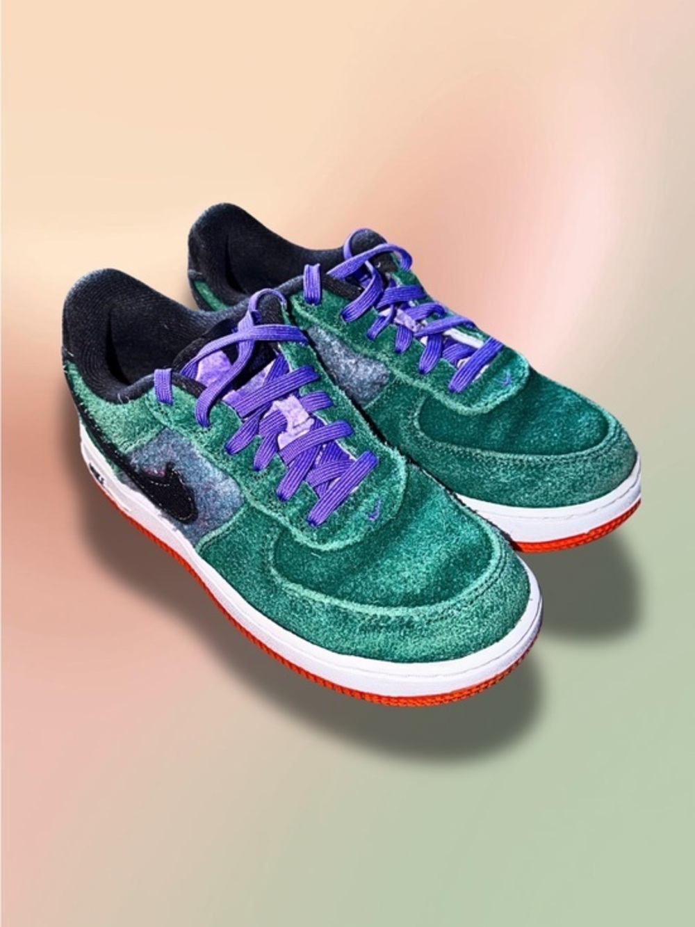 Nike Force 1 LV8 Halloween Spooktacular Green Suede DZ5289-300 Kids 1Y